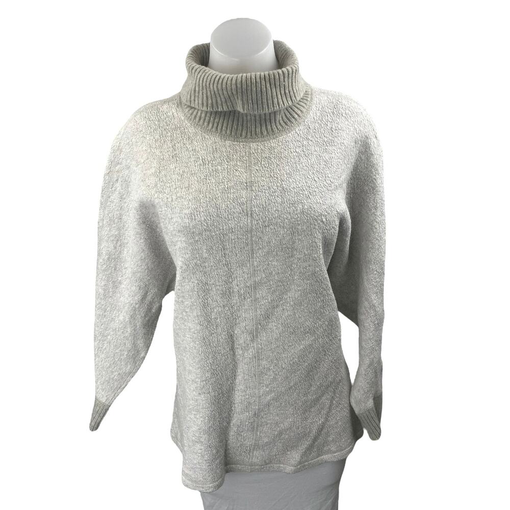 Lafayette 148 Women's Gray Long Sleeve Turtleneck Knit Pullover Sweater Top Sz M
